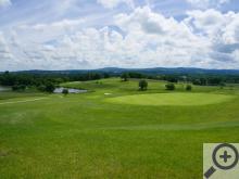 Výhled z restaurace golfového hřiště v Kestřanech